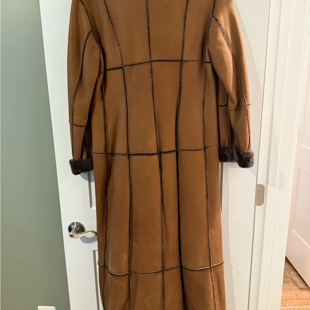 Women's Tan Shearling Coat - Picture 2 of 8